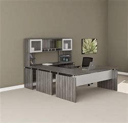Medina Gray Steel Wood Finished Straight Front U Desk Mnt39lgs By Medina Gray Steel Wood Finished Straight Front U Desk Mnt39lgs By Mayline Office Desks And