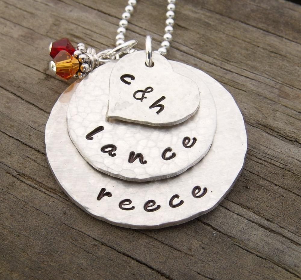 Hand Stamped Mom Necklace Sterling Silver Personalized