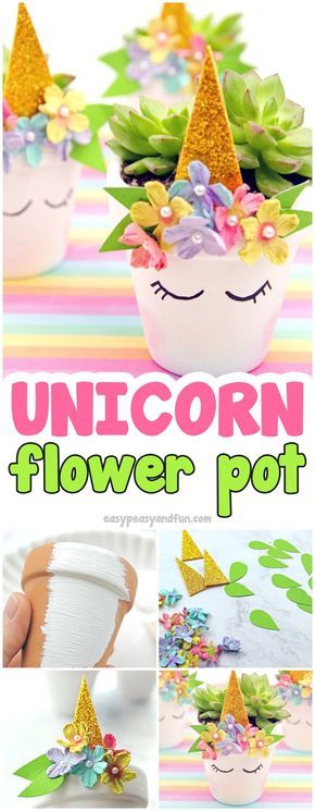 Unicorn Planter - Magical DIY Succulent Plant Pot Idea - Easy Peasy and Fun #unicorncrafts