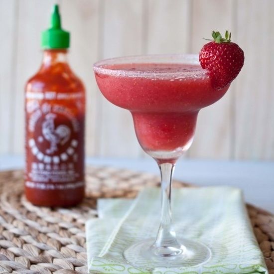 Strawberry Sriracha Margarita Fresh Fruit Recipes Sriracha Recipes Margarita Recipes