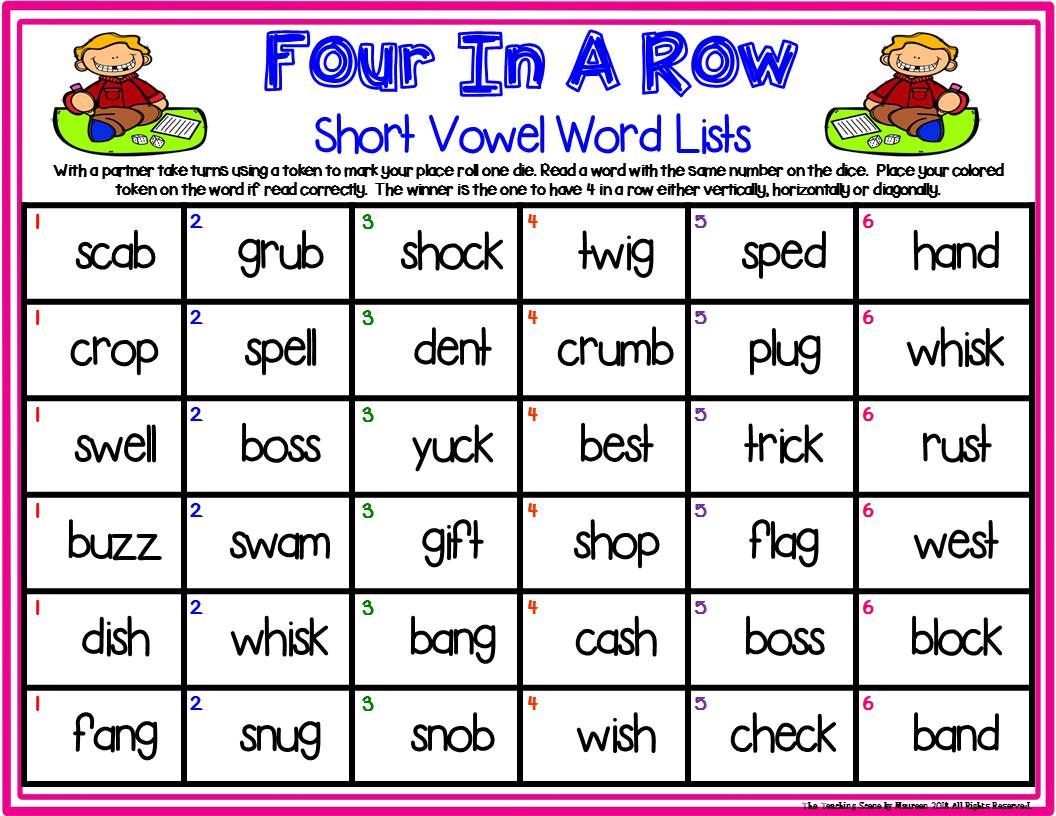 Three Phonics Short Vowel Mixture ă ĕ ĭ ŏ ŭ Dice Games Third