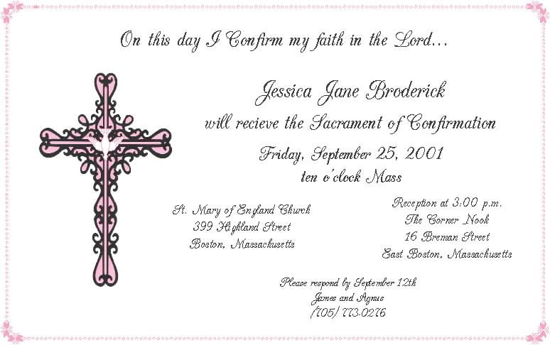 confirmation invitation plus wrappers