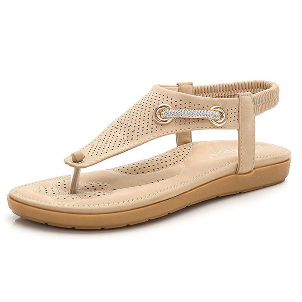 Sandalia de playa planas de verano slip on para mujer Blanco Sandalia de playa planas de verano slip on para mujer Blanco