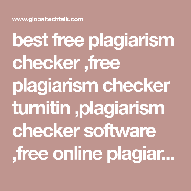 Free Plagiarism Checker Turnitin