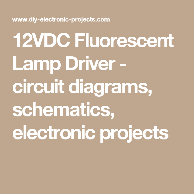 12vdc Fluorescent Lamp Driver