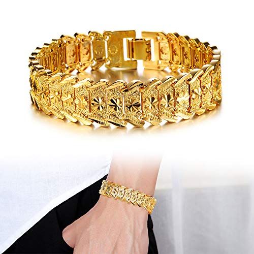 Opk Jewelry Fashion 18k Gold Plated Powerful Mens Bracelets Chain Wristband Gift New Design Clasp Bangle Opk Jewelry Fashion 18k Gold Plated Powerful Mens Bracelets Chain Wristband Gift New Design Clasp Bangle
