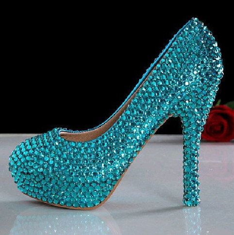 turquoise evening shoes