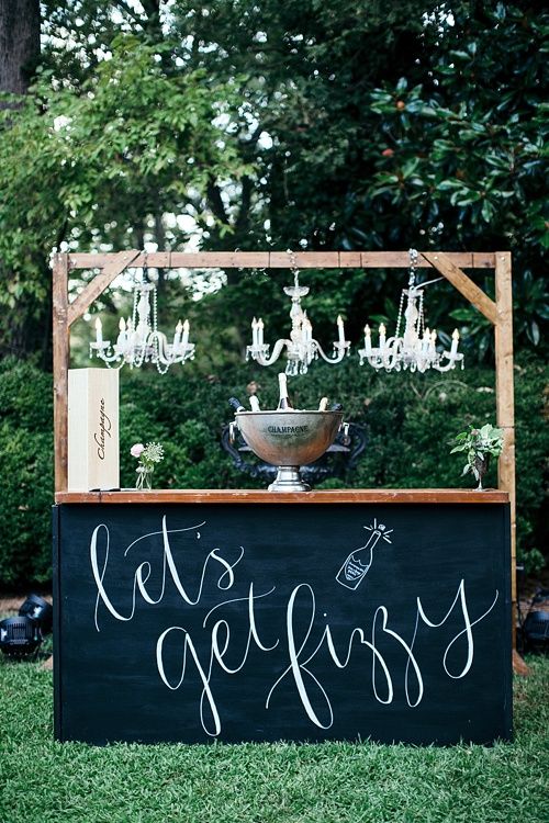 Our Homestead Chalkboard Bar looks fabulous paired with our Wooden Truss and Cut Glass Chandeliers for this Champagne Station! Calligraphy - Type Delight. Venue- Wilton House Museum. Planning - Fete Weddings Image - Betty Clicker Photography Diy Event, Event Bar, Event Ideas, Outdoor Reception, Wedding Reception, Wedding Venues, Wedding Drink, Brunch Wedding, Wedding Images