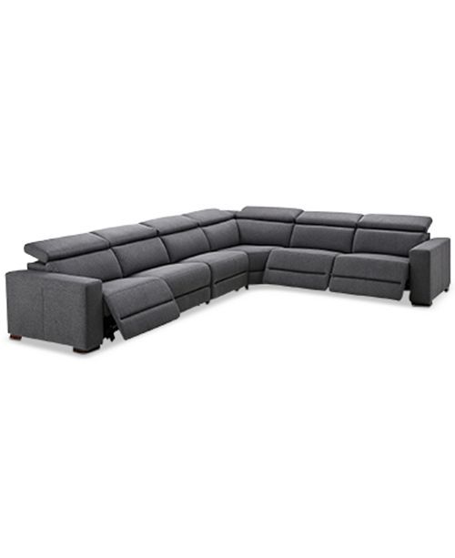 Furniture Nevio 6-Pc. Fabric in 2021 | Grey sectional sofa, Power