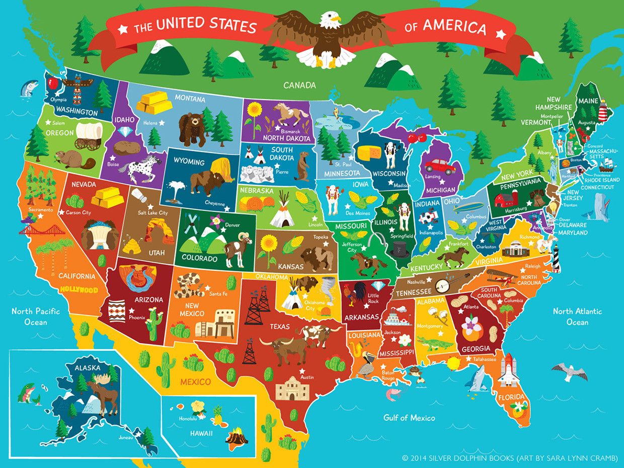 Maps On The Web Interesting Maps Illustrated Map Of The US By E89ad31e36e7d8b2d5d1f0903623a340