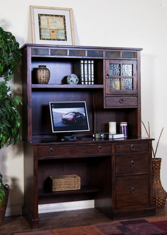 Santa Fe Dark Chocolate Wood Computer Desk W Hutch 2968dc Dh Santa Fe Dark Chocolate Wood Computer Desk W Hutch 2968dc Dh