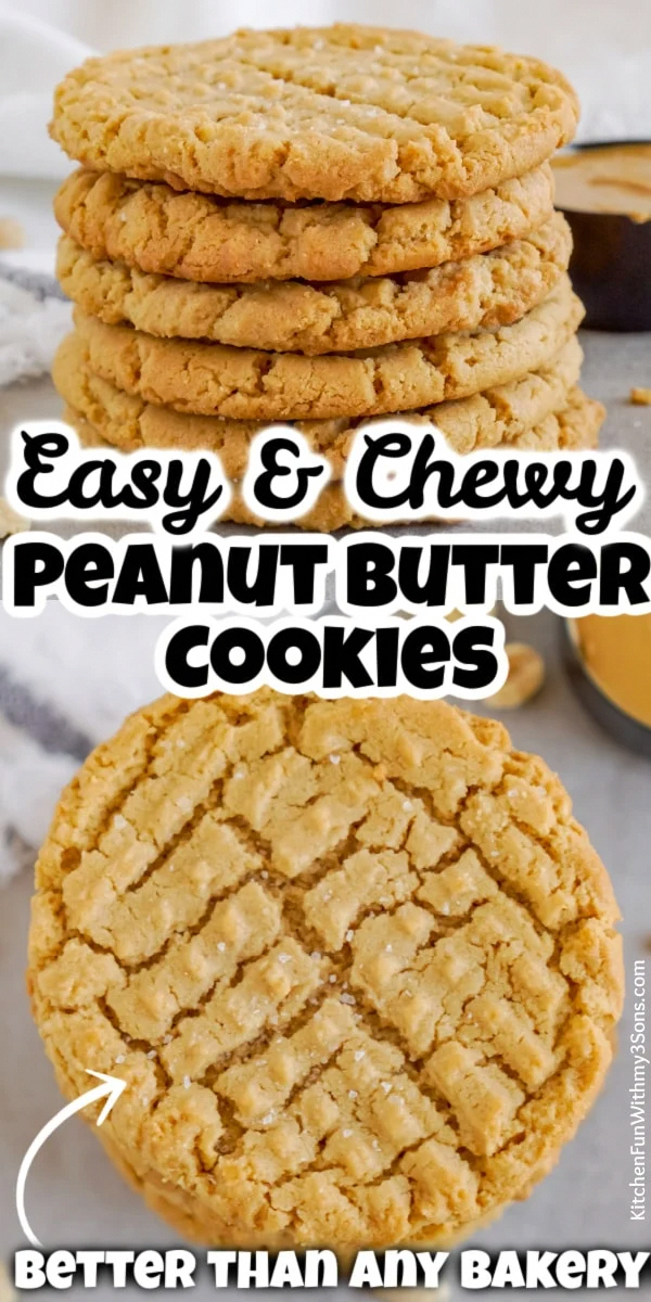 These soft and chewy peanut butter cookies are easy to make in about 30 minutes! Classic peanut butter cookies, sprinkled with sea salt and so delicious! #GreatHealthyFoodRecipes Easy Cookie Recipes, Cookies Recipes Christmas, Easy Cookies, Yummy Cookies, Easy Homemade Cookies, Soft Butter Cookies Recipe, Candy Cookies Recipes, Easy Delicious Cookies, Easy Holiday Cookies