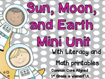 Sun, Moon, and Earth Literacy/Math Unit~ Freebie in Download preview!!! Great unit to go with Nocturnal Animals or Space Unit: Sun, Earth and Systems :o) Ngss Science, Elementary Science, Homeschool Science, Science Classroom, Science Fair, Science Lessons, Teaching Science, Science Activities, Science Experiments