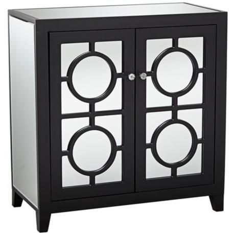 Jenyne Black Mirrored Accent Cabinet Concole 30 3 Jenyne Black Mirrored Accent Cabinet Concole 30 3 4 High X 29