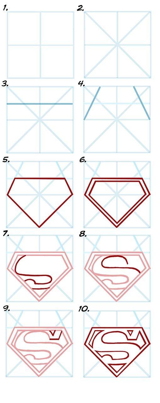 images How To Draw Superman Symbol pinterest