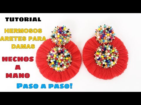 TUTORIAL DE HERMOSOS ARETES PAR DAMAS HECHOS A MANO, PASO A PASO POR ACCESORIES DESIGN