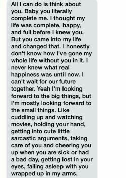 Cute paragraph to your boyfriend