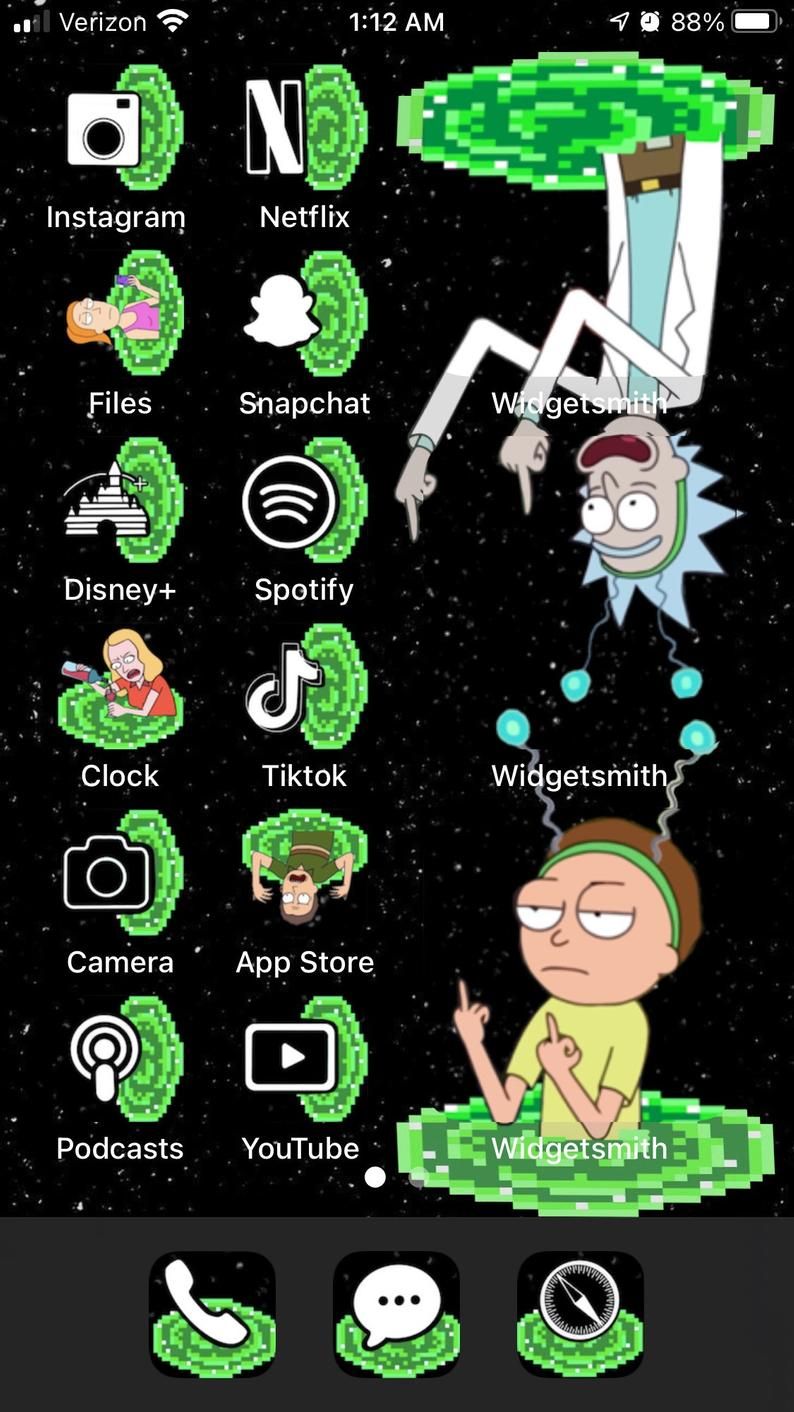 Rick And Morty Ios 14 Icons Pack In 2021 Ios App Iphone Iphone Wallpaper App Iphone Wallpaper Rick And Morty