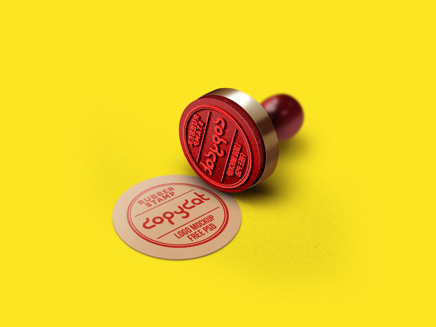 Rubber Stamp Logo Mockup FREE! (psd mock up) Template