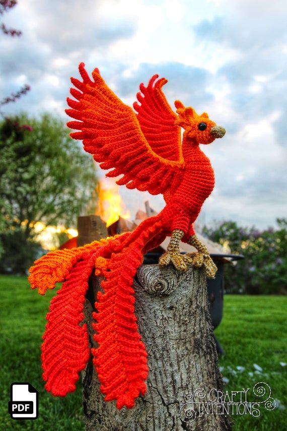 Phoenix Firebird Crochet Amigurumi Pattern DIGITAL PDF | Etsy Crochet Dragon Pattern, Crochet Patterns Amigurumi, Amigurumi Doll, Knitting Patterns, Amigurumi Free, Crochet Crafts, Crochet Toys, Crochet Projects, Knit Crochet