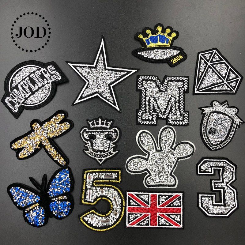 Hat Badge Rhinestone Patch Clothing Stickers Garment Applique Iron-on Patches