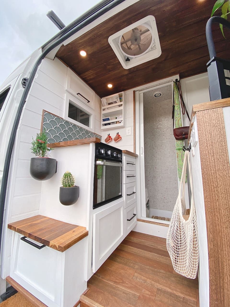 Check out this Minimal, Functional, and Nontoxic Small/Cool Space | Apartment Therapy Conversion Camping Car, Camper Van Conversion Diy, Van Living Conversion, Van Conversion Floor Plans, Sprinter Van Conversion, Bus Living, Tiny House Living, Van Conversion Interior, Van Conversion With Bathroom