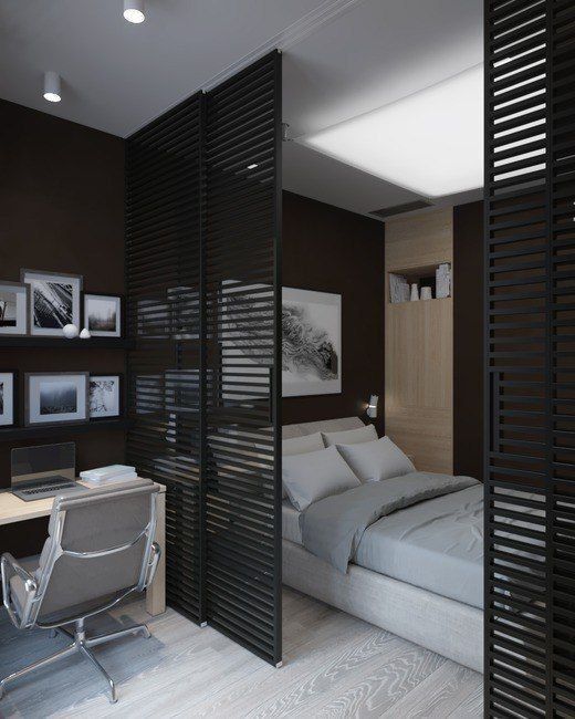 In questo articolo, ho trovato per voi, 9 soluzioni per dividere gli ambienti della vostra casa. Buona lettura! ! #arredarecasa#arredamento #arredo #interiordesign Studio Apartment Decorating, Apartment Interior, Apartment Design, Interior Design Living Room, Bedroom Interior, Bedroom Design, House Interior, Bedroom Decor, Apartment Ideas
