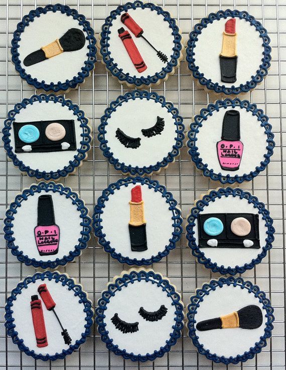 Decorated Makeup Party Cookies Orted Cosmetics Nail Polish Decorated Makeup Party Cookies Orted Cosmetics Nail Polish Mascara Lipstick