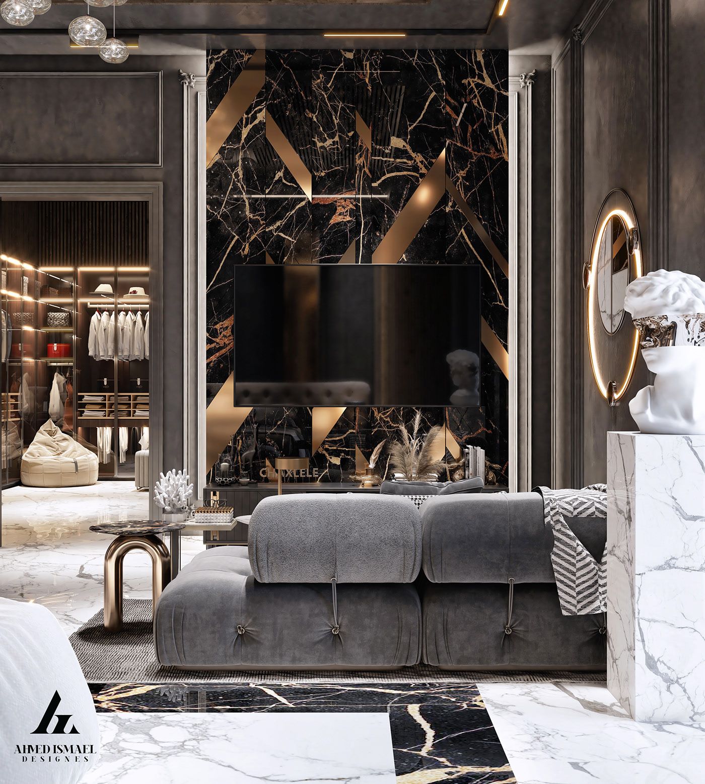 𝐋𝐔𝐗𝐔𝐑𝐘 𝐌𝐀𝐒𝐓𝐄𝐑 𝐁𝐄𝐃𝐑𝐎𝐎𝐌 𝐃𝐄𝐒𝐈𝐆𝐍 on Behance Luxury Room Bedroom, Fancy Bedroom, Modern Luxury Bedroom, Luxury Rooms, Master Bedroom Design, Luxury House, Luxurious Bedrooms, Bedroom Interior, Bedroom Decor