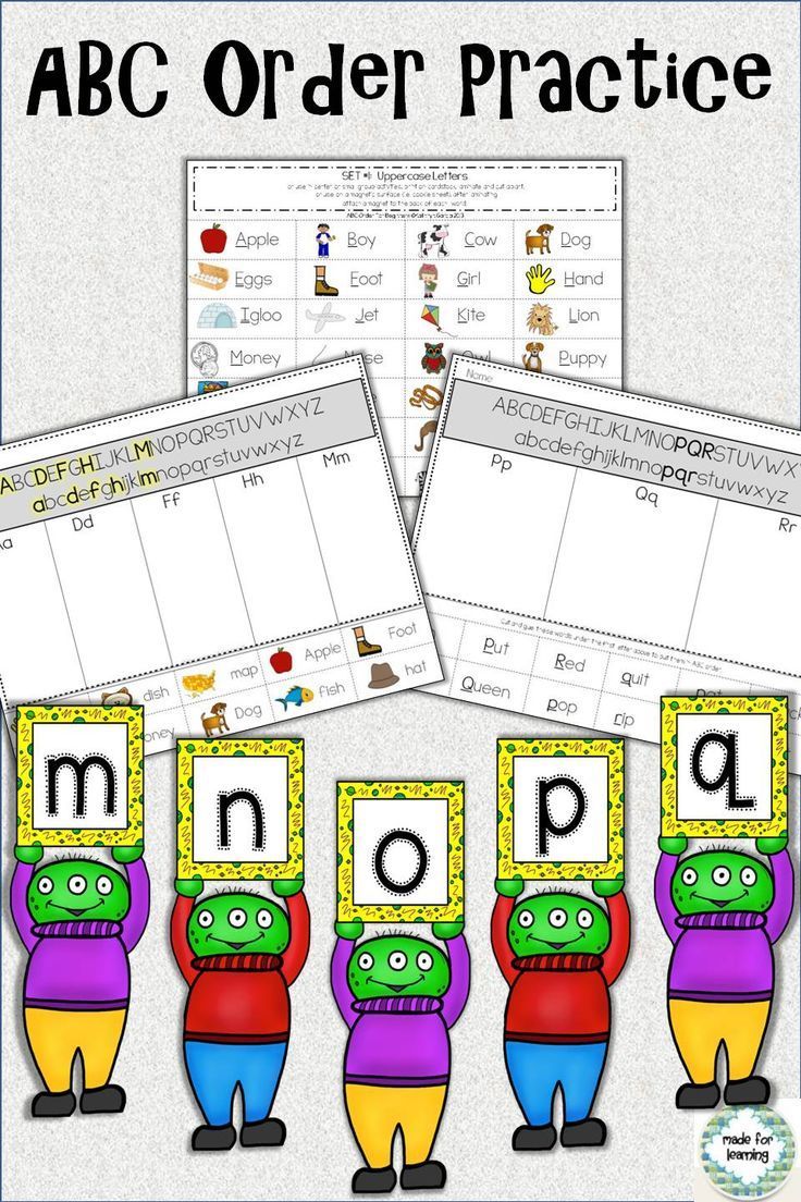 ABC Order for Beginners Alphabetical Order by First Letter Abc order