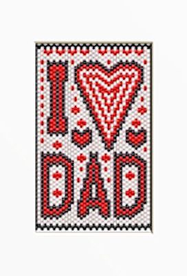 I LOVE DAD BEADED BANNER PDF PATTERN ONLY