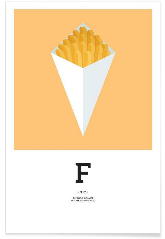 the food alphabet f like fries als premium poster von blaek the food alphabet f like fries als premium poster von blaek design studio juniqe