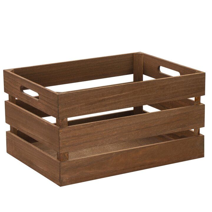 Vintage Holzkiste mit Griffen - ca. 39 x 29 x 21 cm, Natur