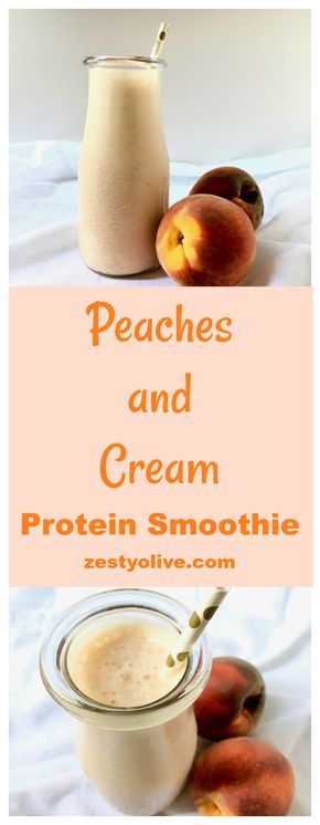Peaches And Cream Protein Smoothie #proteinshakes