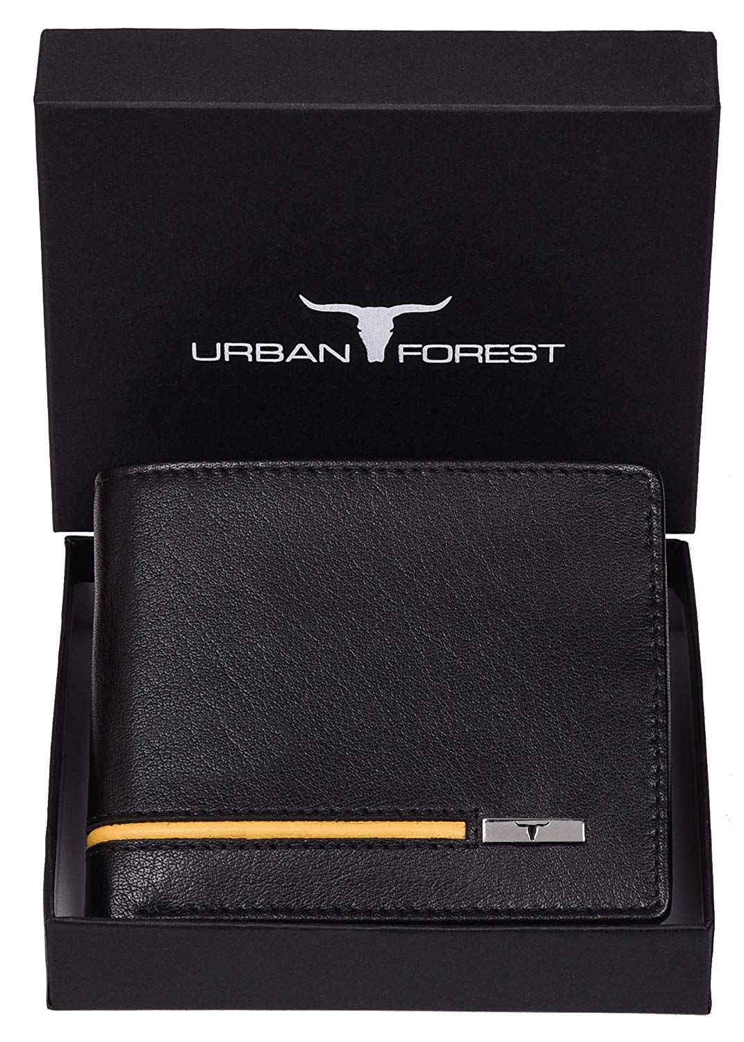 Urban Forest Stag Rfid Blocking Black Leather Wallet Mens Wallet Men Urban Forest