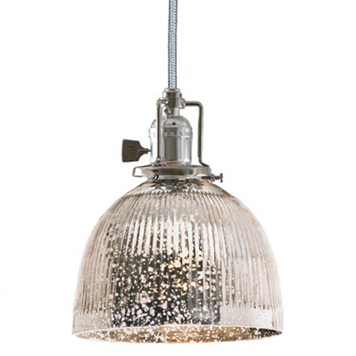 Ribbed Dome Mercury Glass Shade Pendant Light Glass pendant light