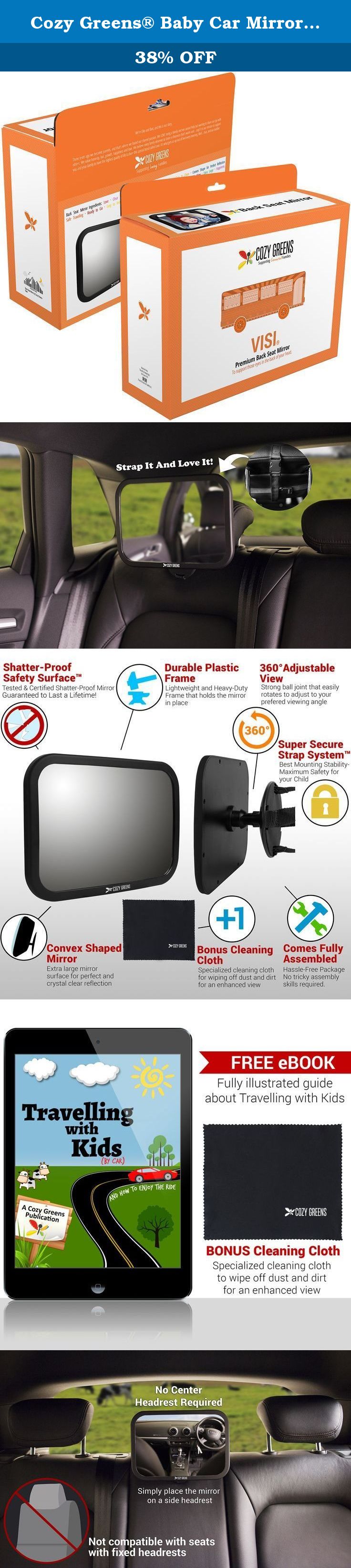 Cozy Greens/® Baby Car Mirror Back Seat Rear-Facing Infant in Sight Lifetime Satisfaction Guarantee Bonus Cleaning Cloth /& Traveling with Kids eBook Luxury Gift Box Crash Tested /& Certified
