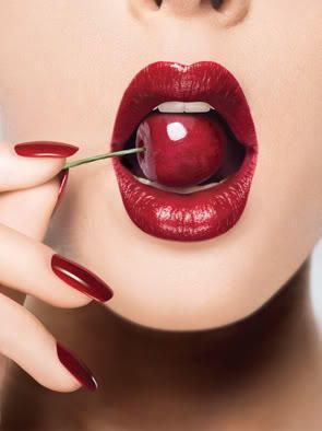 Red Cherry Lips Cherry Lips Red Lips Color Splash