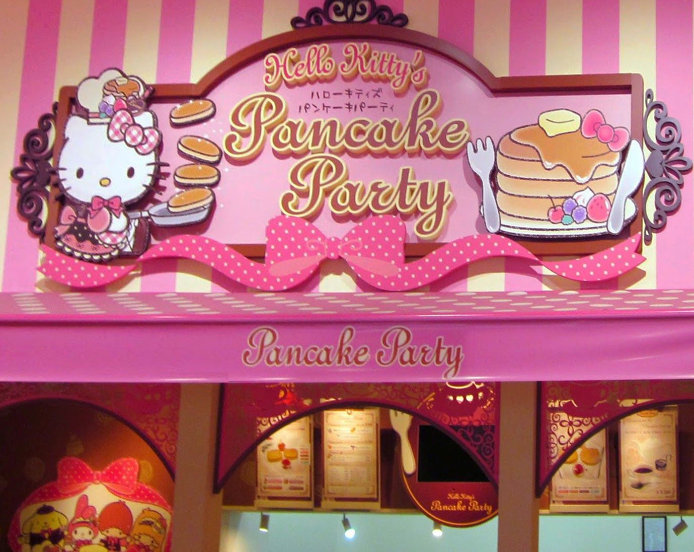 Hello Kitty S Pancake Party Sanrio Themed Restaurant Odaiba Tokyo Kitty Cafe Cafe Japan Pancake Party