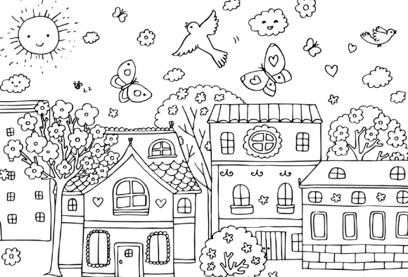 Spring Coloring Strawberry Page Spring Coloring Strawberry Page