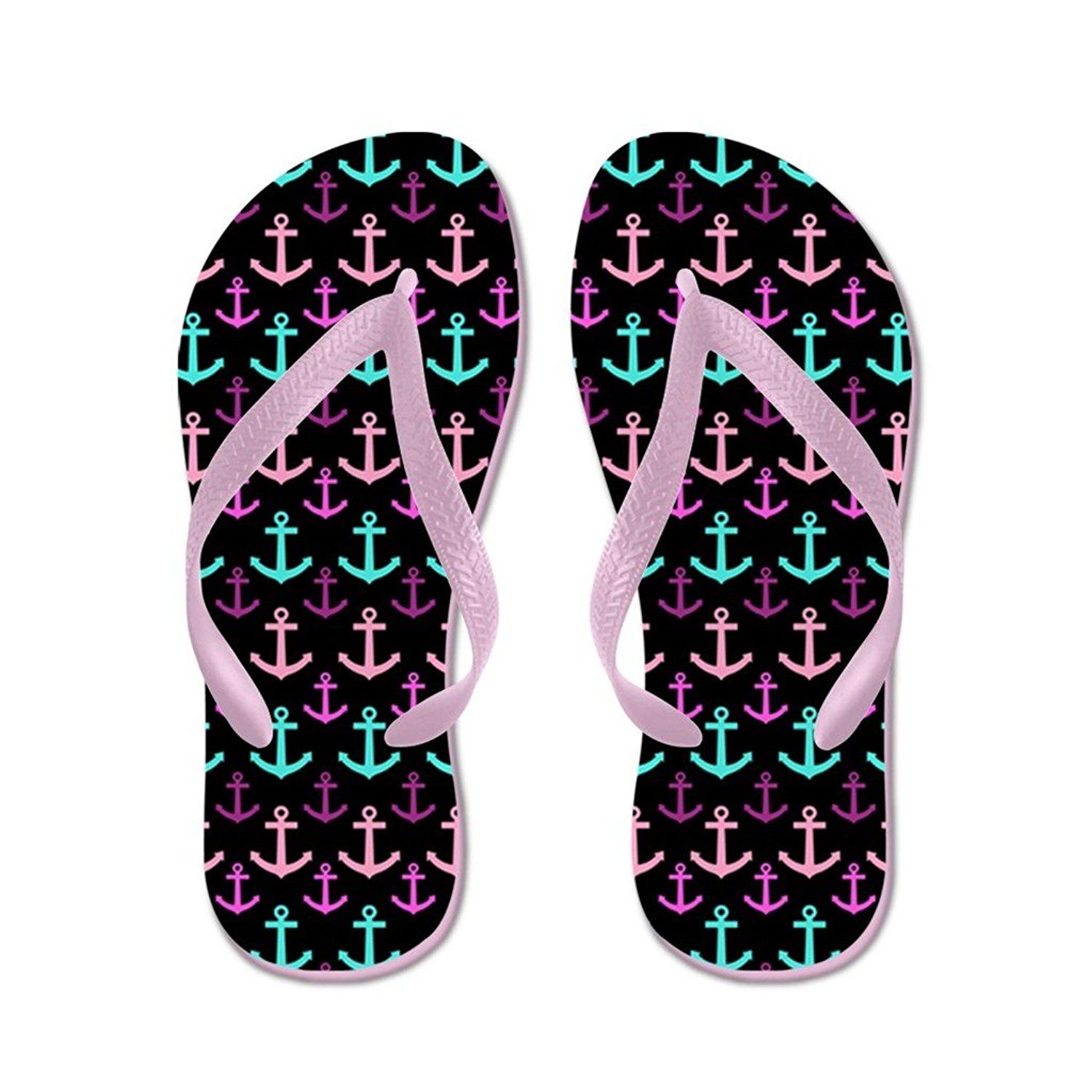 Lplpol Flip Flops for Kids Adult Beach Sandals Pool Shoes Party Slippers Black Pink Blue Belt for Chosen