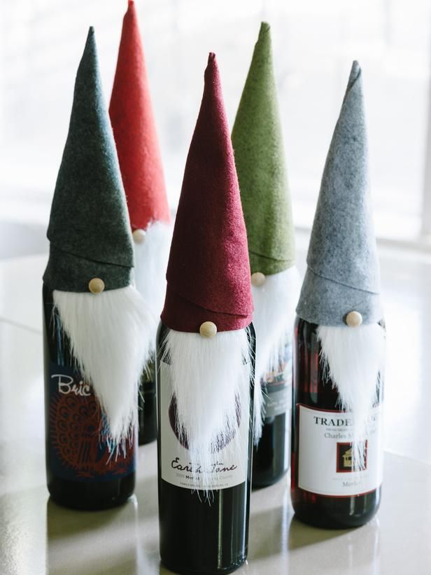 Dekorierte Weinflaschen als Wichtel oder Zwerge zu Weihnachten als Geschenk // D...