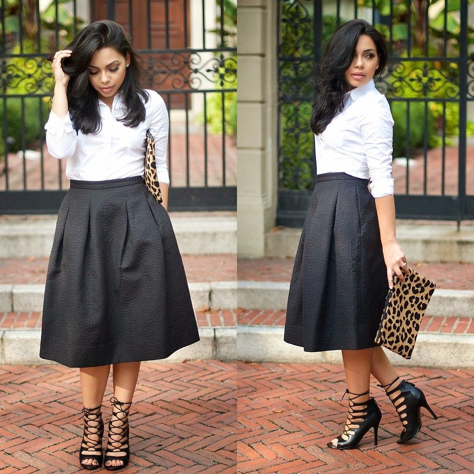 black midi skirt