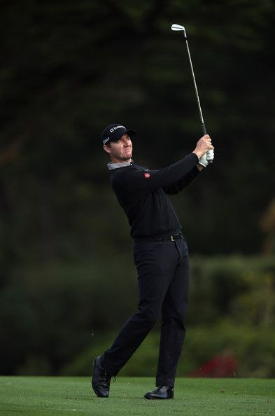 Jimmy Walker In At T Pebble Beach National Pro Am Round 1 Golf Jimmy Walker Hits His Second Shot From The 16th Fairway During First Round Of At T Pebble Beach National Pro Am Golf Links On