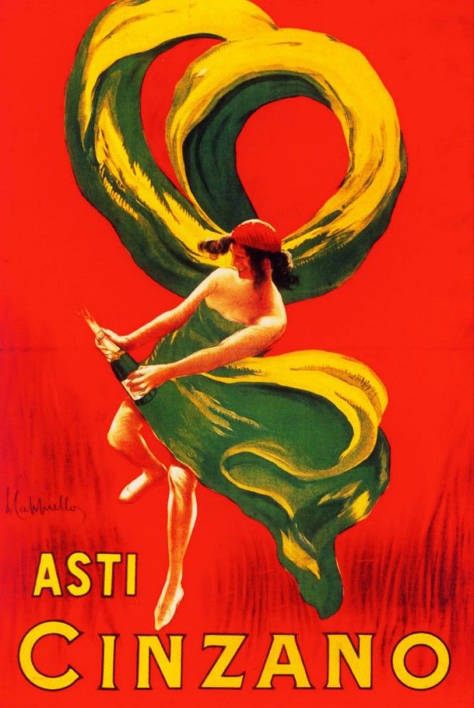 Cinzano Vermouth Torino Cappiello Poster Giclee Print on Canvas or Paper