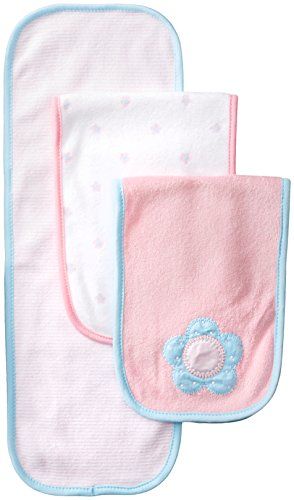 gerber baby girls newborn 3 pack terry burp cloths pink one size burp cloths size