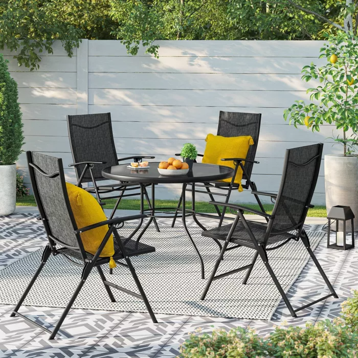 Kingman 5pc Sling Folding Patio Dining Set Dark Gray Project 62 Target Chairs Kingman 5pc Sling Folding Patio Dining, Sling Folding Patio Dining Set Target