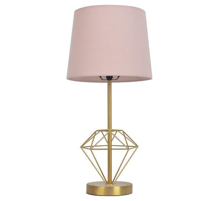 Pillowfort Gold Wire Diamond Pink Shade Table Lamp Table Lamp Gold Table Lamp Pink And Grey Room