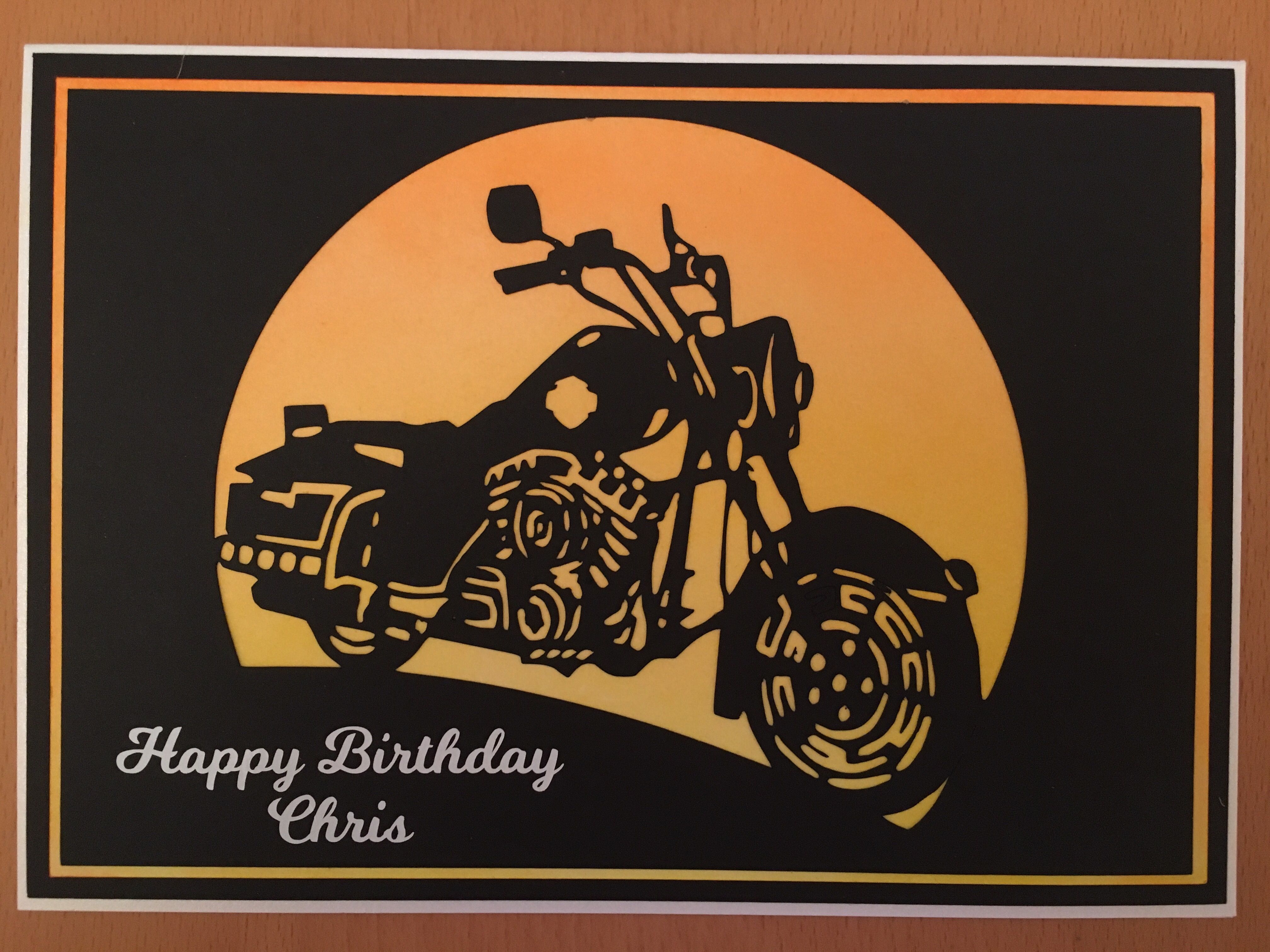 A Motorbike Card Made Using A Silhouette Cameo Horse Cards