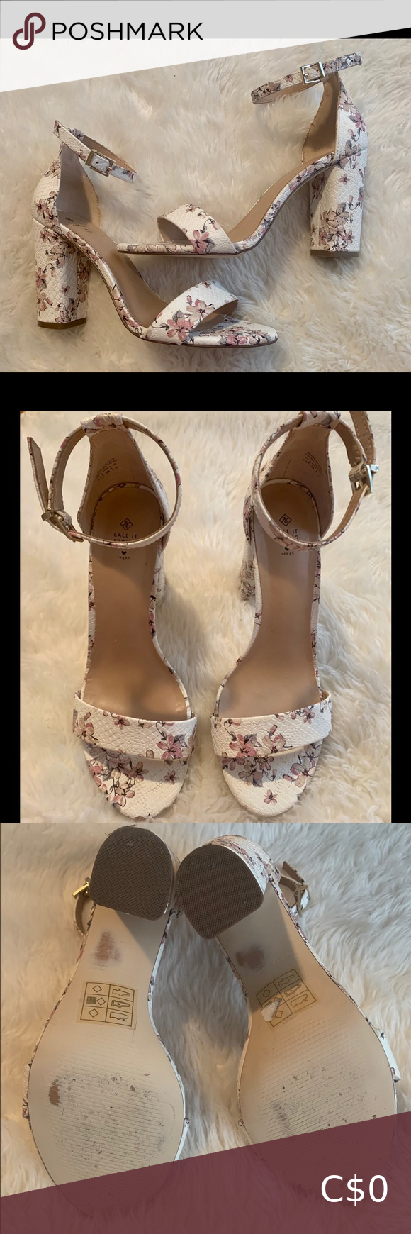 Floral 🌸 heels with ankle strap Floral 🌸 heels with ankle strap
